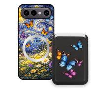 Sunrive Funda Cartera para Vivo X300 FE con Tarjetero Magnético Desmontable, Estuche Porta Tarjetas con Soporte para Video, Funda Protectora Antigolpes con Cartera y Tarjetass - Mariposa