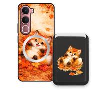 Sunrive Funda Cartera para Vivo Y31 5G con Tarjetero Magnético Desmontable, Estuche Porta Tarjetas con Soporte para Video, Funda Protectora Antigolpes con Cartera y Tarjetass - Zorro