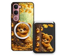Sunrive Funda Cartera para Vivo Y31 5G con Tarjetero Magnético Desmontable, Estuche Porta Tarjetas con Soporte para Video, Funda Protectora Antigolpes con Cartera y Tarjetass - Oso
