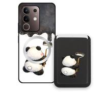 Sunrive Funda Cartera para Vivo Y31 Pro 5G con Tarjetero Magnético Desmontable, Estuche Porta Tarjetas con Soporte para Video, Funda Protectora Antigolpes con Cartera y Tarjetas - Panda
