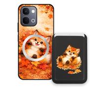 Sunrive Funda Cartera para Vivo Y31d con Tarjetero Magnético Desmontable, Estuche Porta Tarjetas con Soporte para Video, Funda Protectora Antigolpes con Cartera y Tarjetass - Zorro