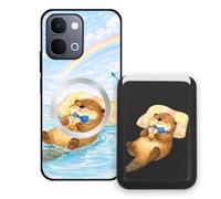 Sunrive Funda Cartera para Vivo Y31d con Tarjetero Magnético Desmontable, Estuche Porta Tarjetas con Soporte para Video, Funda Protectora Antigolpes con Cartera y Tarjetass - Castor