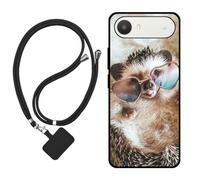 Sunrive Funda Compatible con Alcatel A62,Slim Fit Gel Mate Carcasa Case Bumper de Impactos Espalda Cover (Erizo)+1 X Correa Universal