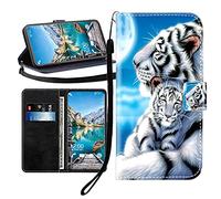 Sunrive Funda Compatible con Blackview BV6200 Plus, Cuero Artificial Sintético Protectiva Carcasa Resistente Cierre Magnético,en Folio,Soporte Plegable(Abrazo Tigre B1)
