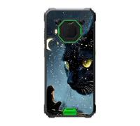 Sunrive Funda Compatible con Blackview BV6200 Pro, Silicona Slim Fit Gel Transparente Carcasa Case Bumper de Impactos y Anti-Arañazos Espalda Patrones Cover(Gato Gigante)