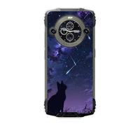 Sunrive Funda Compatible con Blackview BV8200, Silicona Slim Fit Gel Transparente Carcasa Case Bumper de Impactos y Anti-Arañazos Espalda Patrones Cover(Gato Mirando Las Estrellas)