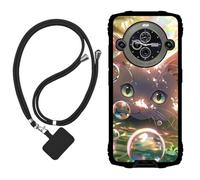 Sunrive Funda Compatible con Blackview BV8200,Slim Fit Gel Mate Carcasa Case Bumper de Impactos Espalda Cover (Burbujas Gatos)+1 X Correa Universal
