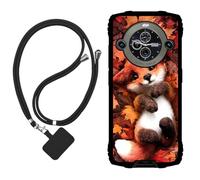 Sunrive Funda Compatible con Blackview BV8200,Slim Fit Gel Mate Carcasa Case Bumper de Impactos Espalda Cover (Zorro de Hoja de Arce)+1 X Correa Universal