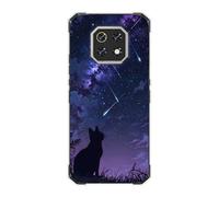 Sunrive Funda Compatible con Cubot Kingkong ES3, Silicona Slim Fit Gel Transparente Carcasa Case Bumper de Impactos y Anti-Arañazos Espalda Patrones Cover(Gato Mirando Las Estrellas)