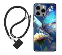 Sunrive Funda Compatible con DOOGEE Note 58 / Note 58 Pro,Slim Fit Gel Mate Carcasa Case Bumper de Impactos Espalda Cover (Mariposa,Flor)+1 X Correa Universal