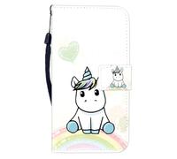 Sunrive Funda Compatible con Gigaset GS6/Gigaset GS6 Pro, Cuero Artificial Sintético Protectiva Carcasa Resistente Cierre Magnético,en Folio,Soporte Plegable(W8 Unicornio 1)