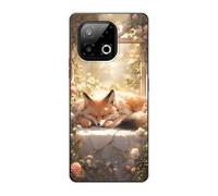 Sunrive Funda Compatible con Gigaset GS6/Gigaset GS6 Pro, Silicona Slim Fit Gel Transparente Carcasa Case Bumper de Impactos y Anti-Arañazos Espalda Patrones Cover(Zorro Durmiente)