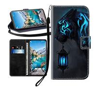 Sunrive Funda Compatible con Honor 600E, Cuero Artificial Sintético Protectiva Carcasa Resistente Cierre Magnético,en Folio,Soporte Plegable(Tigre Negro B1)
