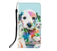 Sunrive Funda Compatible con Honor 600E, Cuero Artificial Sintético Protectiva Carcasa Resistente Cierre Magnético,en Folio,Soporte Plegable(Q Perro 2)