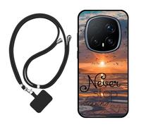 Sunrive Funda Compatible con Honor Magic8 RSR,Slim Fit Gel Mate Carcasa Case Bumper de Impactos Espalda Cover (Mar,Sol,Gaviotas)+1 X Correa Universal