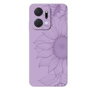 Sunrive Funda Compatible con Honor X7a,Slim Fit Gel Mate Carcasa Case Bumper de Impactos Espalda Cover (Morado)+1 X Correa