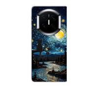 Sunrive Funda Compatible con Huawei Mate X7, PC Transparente Carcasa Case Bumper de Impactos y Anti-Arañazos Espalda Patrones Cover(Pintura al óleo)