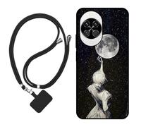 Sunrive Funda Compatible con Huawei Nova 14,Slim Fit Gel Mate Carcasa Case Bumper de Impactos Espalda Cover (Sombra de Espalda,Luna,Estrellas)+1 X Correa Universal