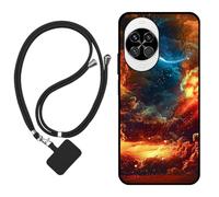 Sunrive Funda Compatible con Huawei Nova 14,Slim Fit Gel Mate Carcasa Case Bumper de Impactos Espalda Cover (Nubes,Luna,Cielo)+1 X Correa Universal