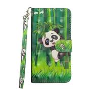 Sunrive Funda Compatible con Huawei Nova 15, Cuero Artificial Sintético Protectiva Carcasa Resistente Cierre Magnético,en Folio,Soporte Plegable(Panda 2)