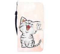 Sunrive Funda Compatible con Huawei Nova 15 Pro, Cuero Artificial Sintético Protectiva Carcasa Resistente Cierre Magnético,en Folio,Soporte Plegable(W8 Gato 1)