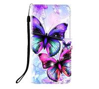 Sunrive Funda Compatible con Huawei Nova 15 Ultra, Cuero Artificial Sintético Protectiva Carcasa Resistente Cierre Magnético,en Folio,Soporte Plegable(Q Mariposa)
