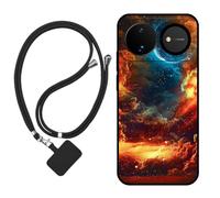 Sunrive Funda Compatible con Huawei Nova 16 Pro,Slim Fit Gel Mate Carcasa Case Bumper de Impactos Espalda Cover (Nubes,Luna,Cielo)+1 X Correa Universal