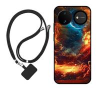 Sunrive Funda Compatible con Huawei Nova 16,Slim Fit Gel Mate Carcasa Case Bumper de Impactos Espalda Cover (Nubes,Luna,Cielo)+1 X Correa Universal