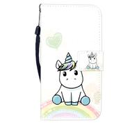 Sunrive Funda Compatible con Huawei Nova 16 Ultra, Cuero Artificial Sintético Protectiva Carcasa Resistente Cierre Magnético,en Folio,Soporte Plegable(W8 Unicornio 1)