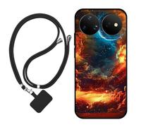 Sunrive Funda Compatible con Huawei Nova 16 Ultra,Slim Fit Gel Mate Carcasa Case Bumper de Impactos Espalda Cover (Nubes,Luna,Cielo)+1 X Correa Universal