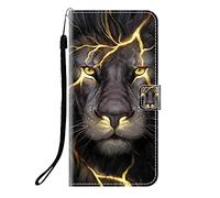 Sunrive Funda Compatible con Huawei Nova Y74, Cuero Artificial Sintético Protectiva Carcasa Resistente Cierre Magnético,en Folio,Soporte Plegable(Q león)