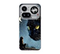 Sunrive Funda Compatible con Nothing Phone 4A Pro, Silicona Slim Fit Gel Transparente Carcasa Case Bumper de Impactos y Anti-Arañazos Espalda Patrones Cover(Gato Gigante)
