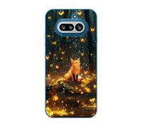 Sunrive Funda Compatible con Nothing Phone 4A, Silicona Slim Fit Gel Transparente Carcasa Case Bumper de Impactos y Anti-Arañazos Espalda Patrones Cover(Zorro en la Jungla)
