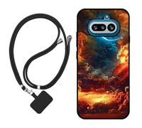 Sunrive Funda Compatible con Nothing Phone 4A,Slim Fit Gel Mate Carcasa Case Bumper de Impactos Espalda Cover (Nubes,Luna,Cielo)+1 X Correa Universal