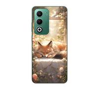 Sunrive Funda Compatible con OPPO A5M/A5 5G, Silicona Slim Fit Gel Transparente Carcasa Case Bumper de Impactos y Anti-Arañazos Espalda Patrones Cover(Zorro Durmiente)