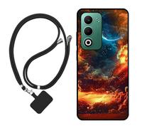Sunrive Funda Compatible con OPPO A5M/A5 5G,Slim Fit Gel Mate Carcasa Case Bumper de Impactos Espalda Cover (Nubes,Luna,Cielo)+1 X Correa Universal