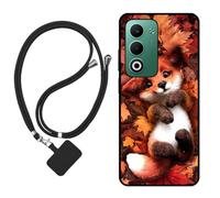 Sunrive Funda Compatible con OPPO A5M/A5 5G,Slim Fit Gel Mate Carcasa Case Bumper de Impactos Espalda Cover (Zorro de Hoja de Arce)+1 X Correa Universal