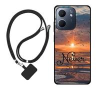 Sunrive Funda Compatible con OPPO A5X 4G/5G,Slim Fit Gel Mate Carcasa Case Bumper de Impactos Espalda Cover (Mar,Sol,Gaviotas)+1 X Correa Universal