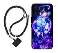 Sunrive Funda Compatible con OPPO K15 Pro,Slim Fit Gel Mate Carcasa Case Bumper de Impactos Espalda Cover (Rosas,Mariposa,Flor)+1 X Correa Universal