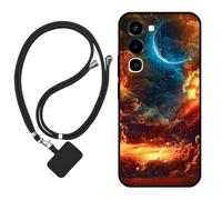 Sunrive Funda Compatible con OPPO Realme P4R,Slim Fit Gel Mate Carcasa Case Bumper de Impactos Espalda Cover (Nubes,Luna,Cielo)+1 X Correa Universal