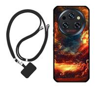 Sunrive Funda Compatible con OUKITEL WP35 Pro,Slim Fit Gel Mate Carcasa Case Bumper de Impactos Espalda Cover (Nubes,Luna,Cielo)+1 X Correa Universal