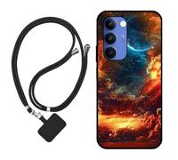 Sunrive Funda Compatible con Realme P4 Lite 5G,Slim Fit Gel Mate Carcasa Case Bumper de Impactos Espalda Cover (Nubes,Luna,Cielo)+1 X Correa Universal