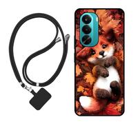 Sunrive Funda Compatible con Realme P4X 4G/5G/Oneplus Nord CE6Lite,Slim Fit Gel Mate Carcasa Case Bumper de Impactos Espalda Cover (Zorro de Hoja de Arce)+1 X Correa Universal