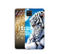 Sunrive Funda Compatible con Samsung Galaxy A12, Silicona Slim Fit Gel Transparente Carcasa Case Bumper de Impactos y Anti-Arañazos Espalda Cover(Q Tigre 3)