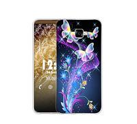 Sunrive Funda Compatible con Samsung Galaxy J7 Prime 2, Silicona Slim Fit Gel Transparente Carcasa Case Bumper de Impactos y Anti-Arañazos Espalda Cover(Q Mariposa 2)