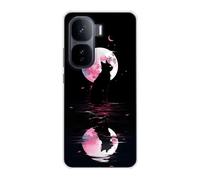 Sunrive Funda Compatible con Vivo Iqoo Neo10 Pro+, Silicona Slim Fit Gel Transparente Carcasa Case Bumper de Impactos y Anti-Arañazos Espalda Patrones Cover(Planeta y Gato)