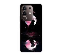 Sunrive Funda Compatible con Vivo Iqoo Z10X, Silicona Slim Fit Gel Transparente Carcasa Case Bumper de Impactos y Anti-Arañazos Espalda Patrones Cover(Planeta y Gato)