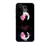 Sunrive Funda Compatible con Vivo S30 Pro Mini, Silicona Slim Fit Gel Transparente Carcasa Case Bumper de Impactos y Anti-Arañazos Espalda Patrones Cover(Planeta y Gato)