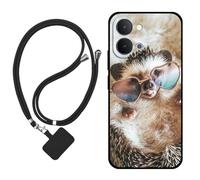 Sunrive Funda Compatible con Vivo T5/Y31D/Y6M,Slim Fit Gel Mate Carcasa Case Bumper de Impactos Espalda Cover (Erizo)+1 X Correa Universal