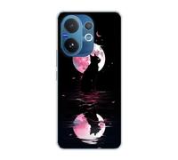 Sunrive Funda Compatible con Vivo V60, Silicona Slim Fit Gel Transparente Carcasa Case Bumper de Impactos y Anti-Arañazos Espalda Patrones Cover(Planeta y Gato)